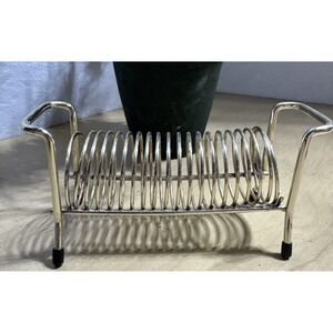 Vtg Gold Tone Brass Letter Holder Spiral‎ Coil Desktop Card Display Organizer